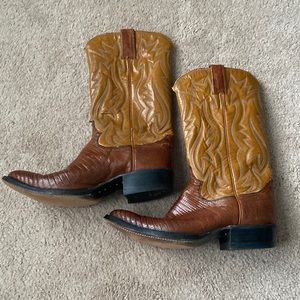 Brown Justin Lizard Cowboy Boots 8.5D
